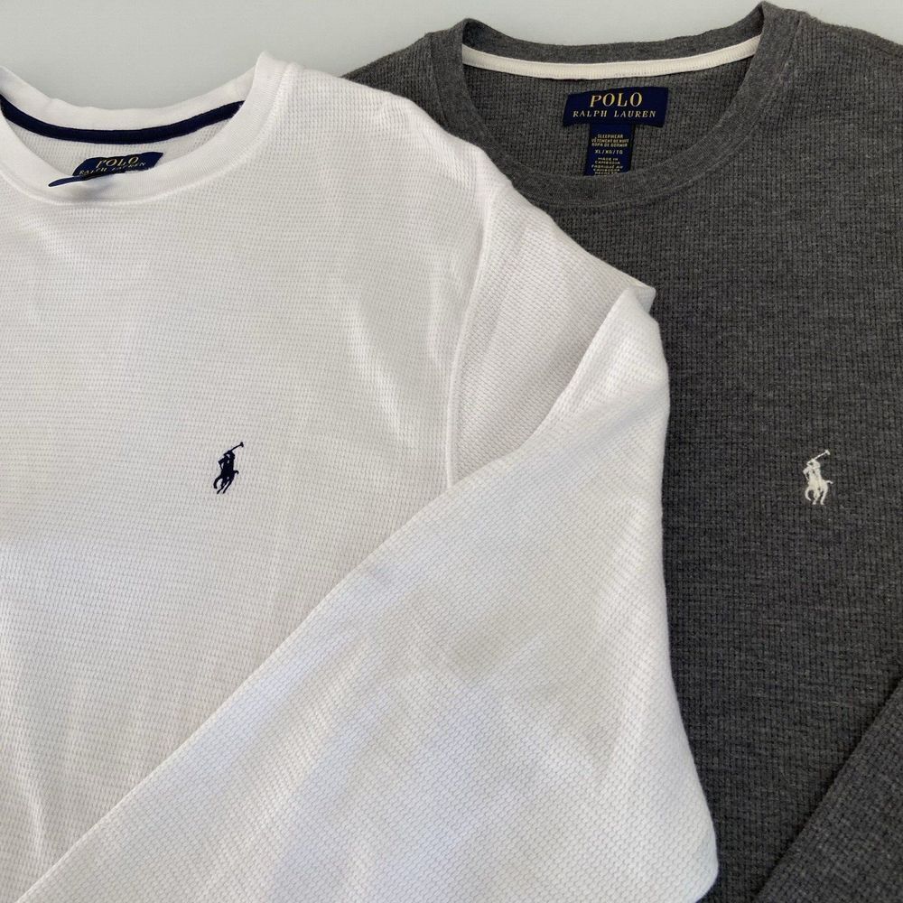 Polo Ralph Lauren Men's Size XL Set of 2‎  Waffle Knit Thermal Sleepwear Shirts